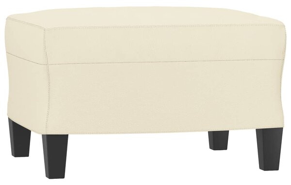Krémszínű műbőr kanapéfotel lábtartóval 60 cm