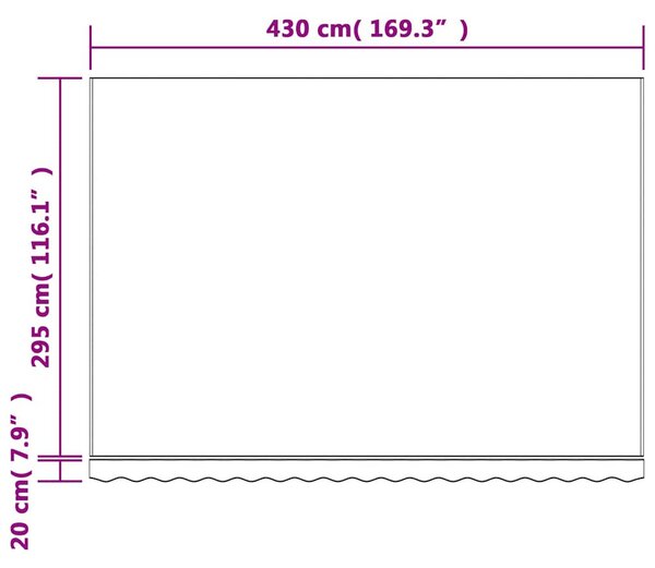 Többszínű csíkos pótszövet napellenzőhöz 4,5 x 3 m