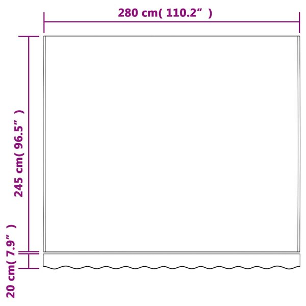 Többszínű csíkos pótszövet napellenzőhöz 3 x 2,5 m