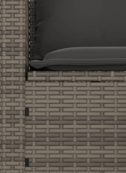 3 részes szürke polyrattan kerti ülőgarnitúra párnákkal