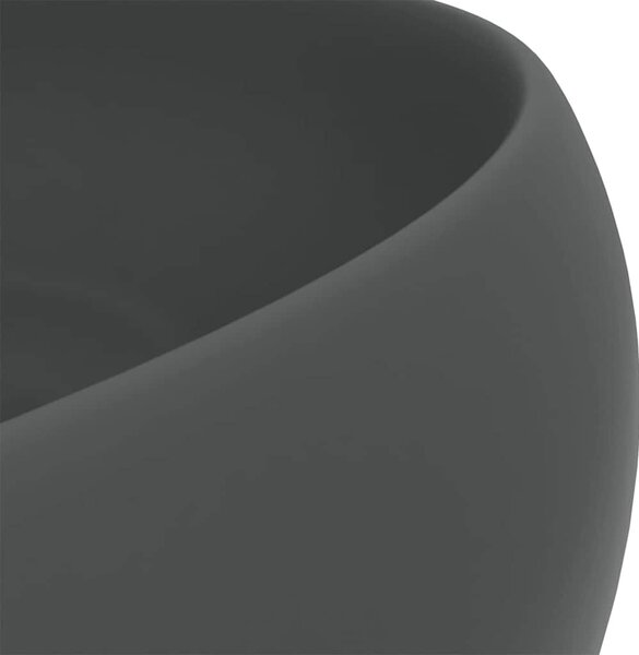 Kerek matt sötétszürke kerámia luxus mosdókagyló 40 x 15 cm