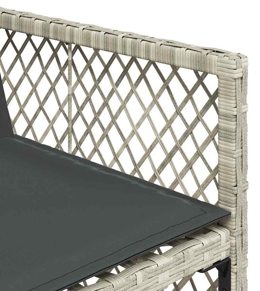 4 db világosszürke polyrattan kerti szék párnával