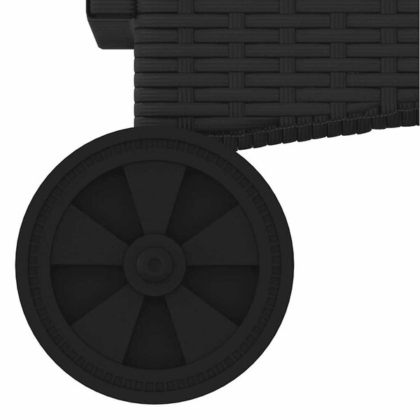2 db fekete polyrattan napozóágy párnával