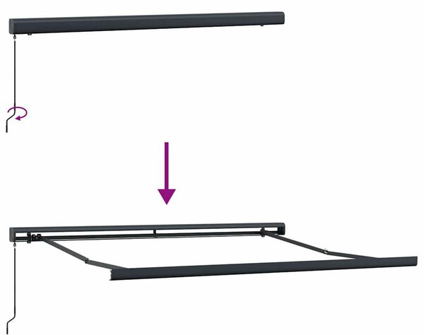 Barna kézzel kihúzható napellenző 300 x 250 cm