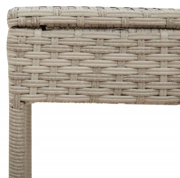2 db világosszürke polyrattan napozóágy asztallal