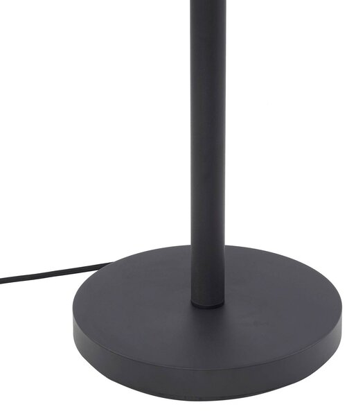 Lindby állólámpa Nehemia, fekete, üveg, olvasólámpa, 185 cm, Fekete, Nappali / Étkező, fém, Modern