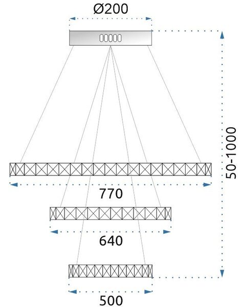 Mennyezeti LED Kristály lámpa APP772-3CP + távirányító