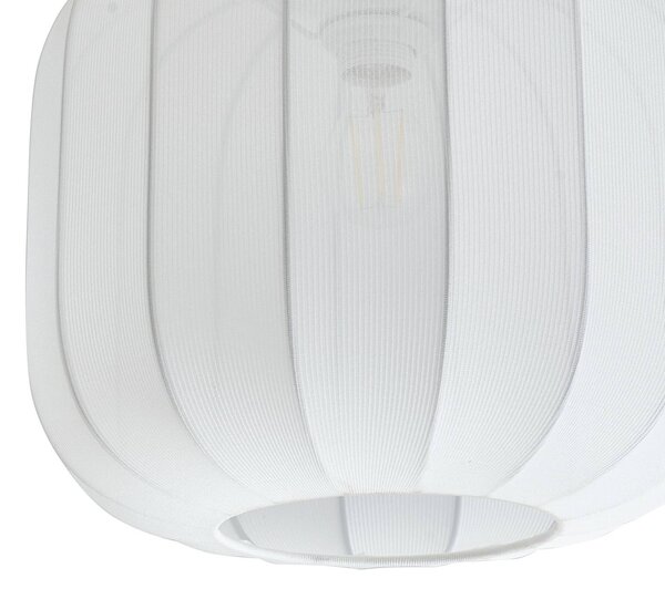 Lindby Helin mennyezeti lámpa, fehér, szövet, Ø 35 cm, dimmelhető, Fehér / opál, Nappali / Étkező, Textil / szövet / selyem, Skandináv