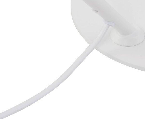 Lindby Corali asztali lámpa, fehér, fém, magasság 64cm, Fehér / opál, Nappali / Étkező, fém, Modern