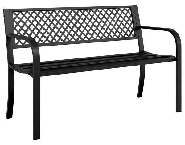 Fekete acél kerti pad 119 cm