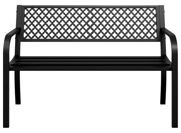 Fekete acél kerti pad 119 cm