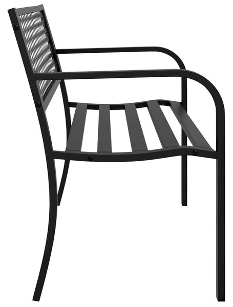 Fekete acél kerti pad 119 cm