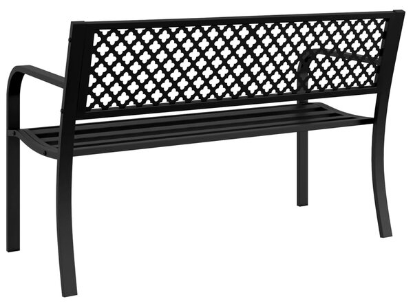 Fekete acél kerti pad 119 cm