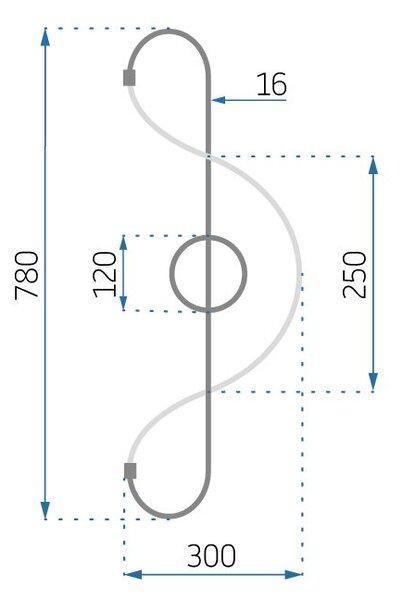 Fali LED Lámpa APP857-W LONG Fekete