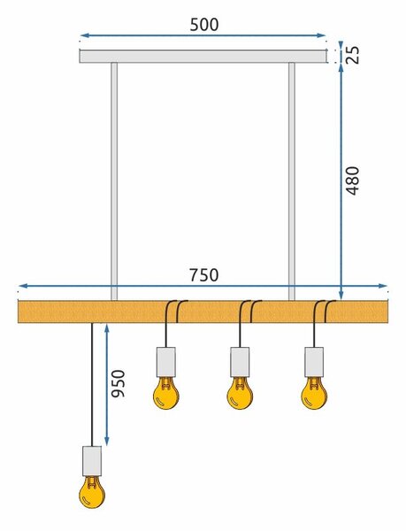 Mennyezeti lámpa APP974-4CP LINE