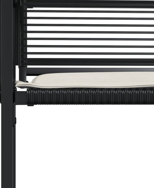 4 db fekete polyrattan kerti szék párnával