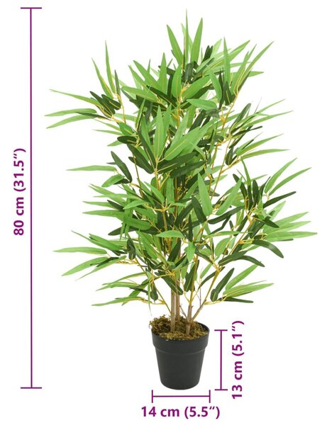 Zöld mű bambuszfa 368 levéllel 80 cm