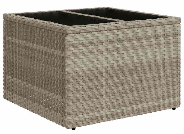 6 részes világosszürke polyrattan kerti ülőgarnitúra párnákkal