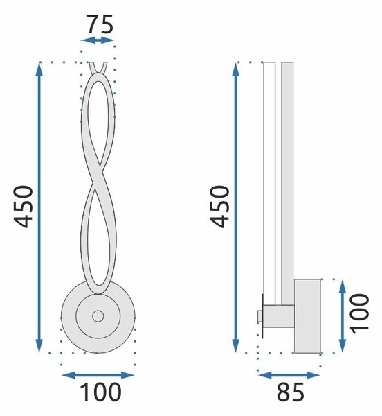 LED fali lámpa APP1048-W Fekete