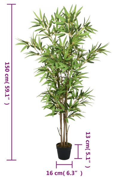 Zöld mű bambuszfa 828 levéllel 150 cm