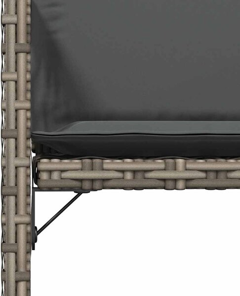 4 db szürke polyrattan kerti szék párnával