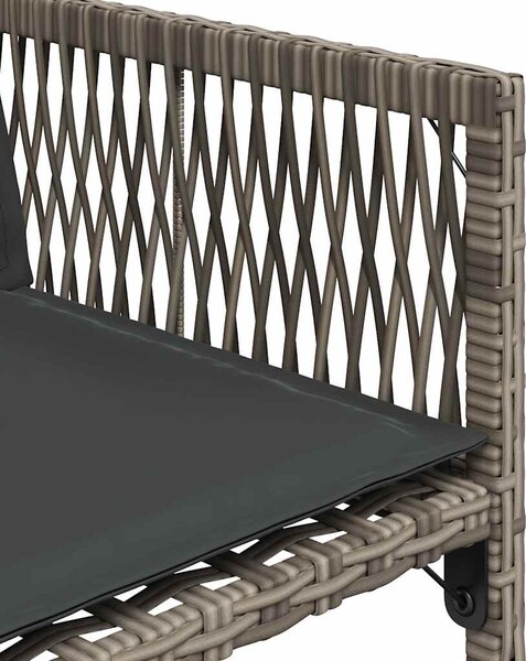 4 db szürke polyrattan kerti szék párnával