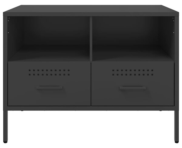 2 db fekete acél TV-szekrény 68 x 39 x 50,5 cm