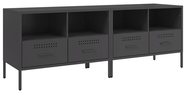2 db fekete acél TV-szekrény 68 x 39 x 50,5 cm