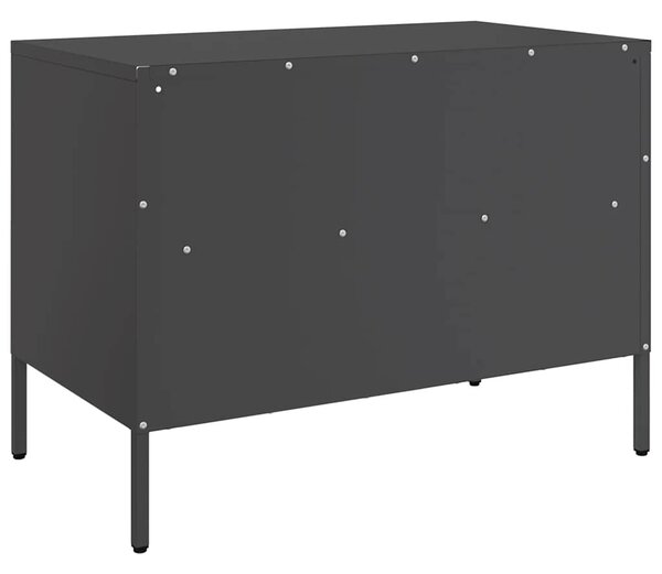 2 db fekete acél TV-szekrény 68 x 39 x 50,5 cm