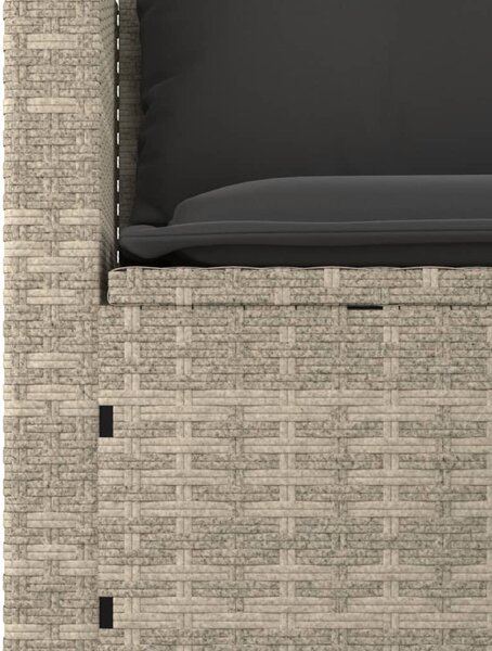 3 részes világosszürke polyrattan kerti ülőgarnitúra párnával