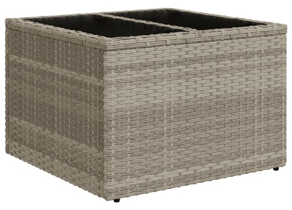 11 részes világosszürke polyrattan kerti ülőgarnitúra párnákkal