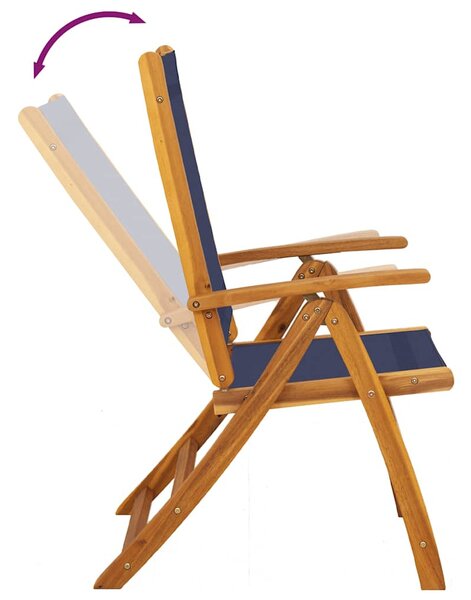 6 db tömör akácfa és textilén összecsukható kerti szék