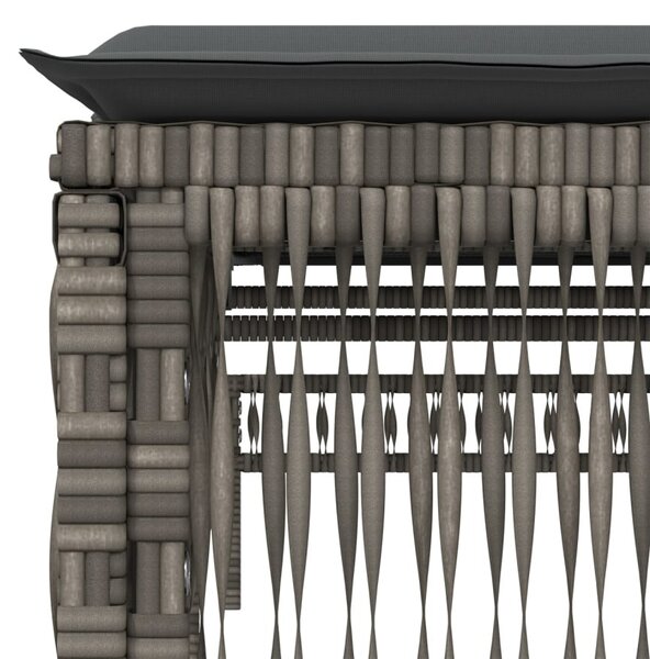 Szürke polyrattan napozóágy párnával