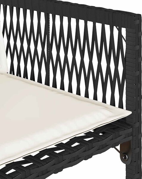 4 db fekete polyrattan kerti szék párnával