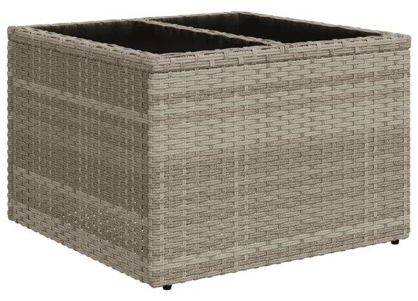 9 részes világosszürke polyrattan kerti ülőgarnitúra párnával