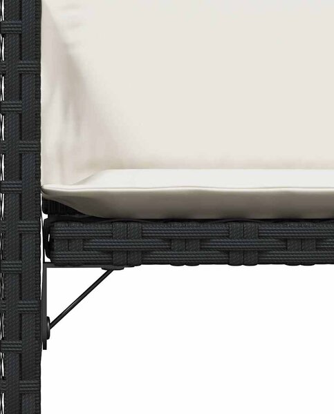 4 db fekete polyrattan kerti szék párnával