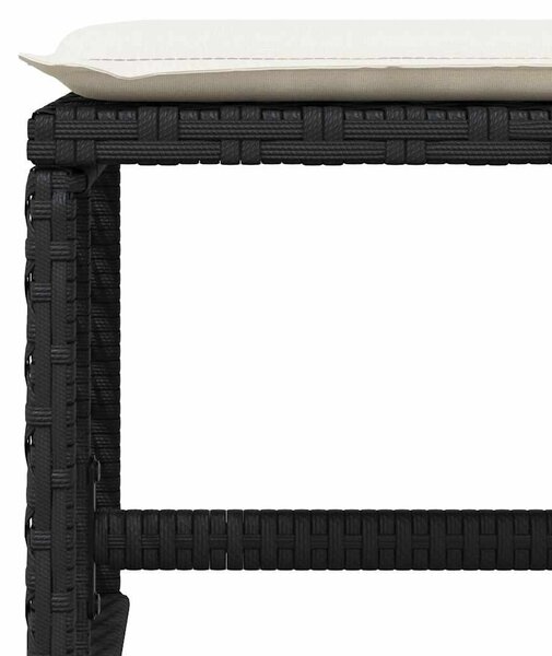 4 db fekete polyrattan kerti szék párnával 41 x 41 x 36 cm