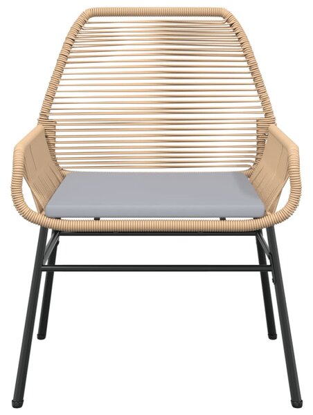 2 db barna polyrattan kerti szék párnákkal