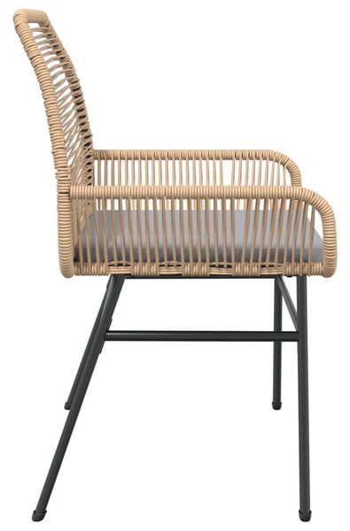 2 db barna polyrattan kerti szék párnákkal