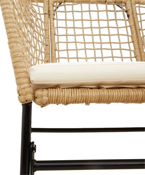 2 db barna polyrattan kerti szék párnákkal