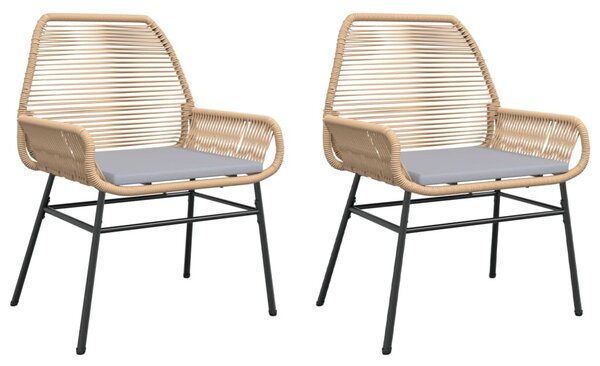 2 db barna polyrattan kerti szék párnákkal