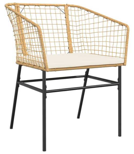 2 db barna polyrattan kerti szék párnákkal
