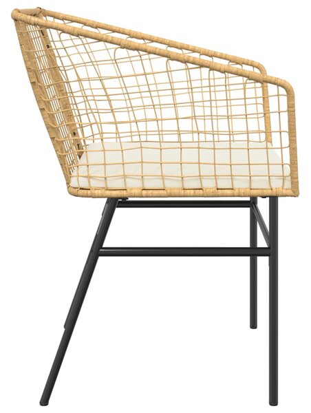 2 db barna polyrattan kerti szék párnákkal