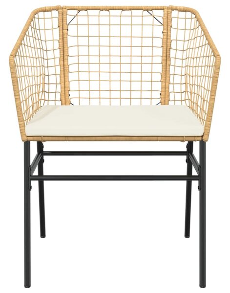 2 db barna polyrattan kerti szék párnákkal