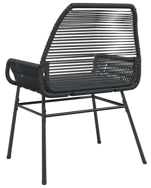 2 db fekete polyrattan kerti szék párnával