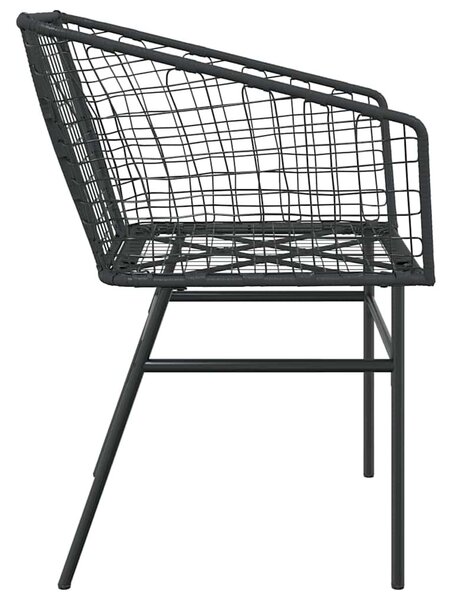 2 db fekete polyrattan kerti szék