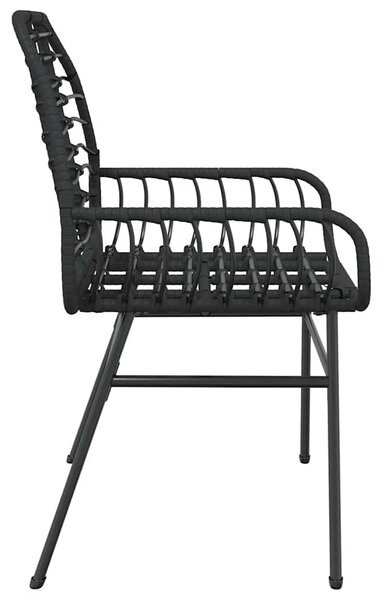 2 db fekete polyrattan kerti szék