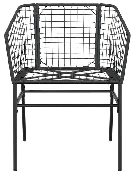 2 db fekete polyrattan kerti szék