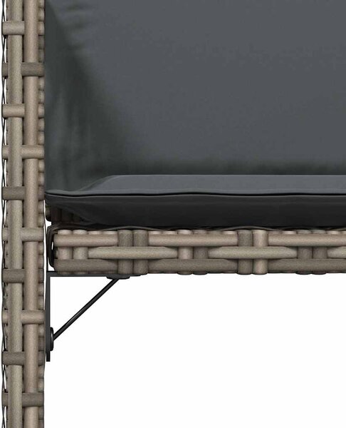 4 db szürke polyrattan kerti szék párnával