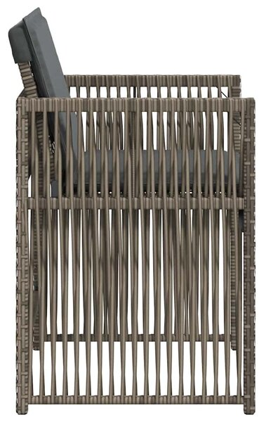 4 db szürke polyrattan kerti szék párnával